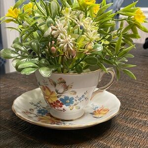 Vintage Queen Anne fine bone china tea cup and saucer set made in England